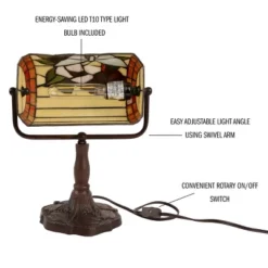 Hasting Home Tiffany-Style Stained Glass Butterfly Bankers Lamp -Home Improvement Store GUEST 3daa5666 bdc4 4e2a 8e11 526551a7958c