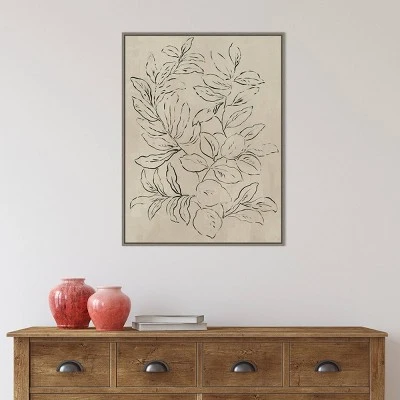 22" X 30" Outlined Leaves I By Asia Jensen Framed Canvas Wall Art Gray Wash - Amanti Art 9 22" X 30" Outlined Leaves I By Asia Jensen Framed Canvas Wall Art Gray Wash - Amanti Art - Image 7