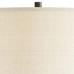 Franklin Iron Works Gaines Rustic Farmhouse Table Lamp 28 1/2" Tall Bronze Wood With LED Nightlight Off White Burlap Drum Shade For Bedroom House Home -Home Improvement Store GUEST 3de897d3 ec85 4eaa a4b5 36bee63f4bcf