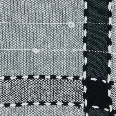 Saro Lifestyle Banded Border Tassel Throw, 50x60 Inches, Black 4 Saro Lifestyle Banded Border Tassel Throw, 50x60 Inches, Black - Image 2