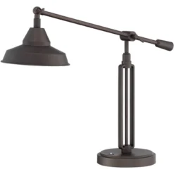 Franklin Iron Works Turnbuckle Rustic Farmhouse Desk Lamp 25" High Oil Rubbed Bronze With USB Charging Port LED Adjustable Metal Shade For Bedroom -Home Improvement Store GUEST 3ecb5d12 0b70 48f1 bf69 d4c7f77275a1