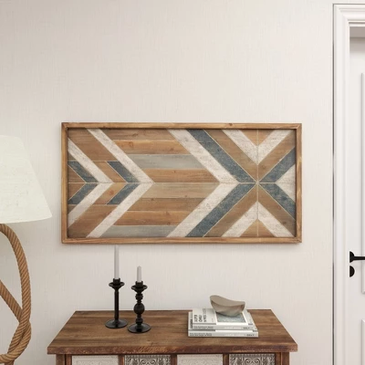 Wood Geometric Handmade Southwestern Wall Decor Gray - Olivia & May 13 Wood Geometric Handmade Southwestern Wall Decor Gray - Olivia & May - Image 11