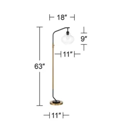 Possini Euro Design Tarrah Mid Century Modern 63" Tall Chairside Arc Floor Lamp Gold Black Metal Clear Glass Shade For Living Room House -Home Improvement Store GUEST 3fdd9ba3 7f55 4d39 a3d8 0deb414530ca