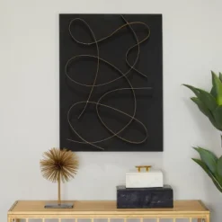 Metal Abstract Overlapping Lines Wall Decor With Gold Backing - CosmoLiving By Cosmopolitan -Home Improvement Store GUEST 423dba69 7180 437b 99aa 575099bd0757