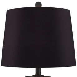 Franklin Iron Works Kacey Industrial Table Lamps 25 1/4" High Set Of 2 Dark Metal With USB LED Nightlight Black Faux Silk Shade For Living Room Desk 15 Franklin Iron Works Kacey Industrial Table Lamps 25 1/4" High Set Of 2 Dark Metal With USB LED Nightlight Black Faux Silk Shade For Living Room Desk -Home Improvement Store GUEST 4253f094 ad16 4ac2 9b50 46b6a64567c8
