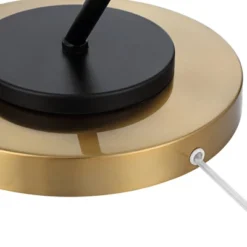 Possini Euro Design Tarrah Mid Century Modern 63" Tall Chairside Arc Floor Lamp Gold Black Metal Clear Glass Shade For Living Room House -Home Improvement Store GUEST 441dc8a5 e7ca 4398 81a5 cbe22148ad8b