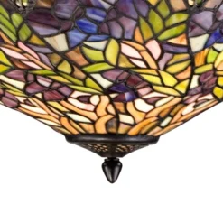 Robert Louis Tiffany Bronze Pendant Chandelier 22" Wide Rustic Floral Garden Stained Glass 3-Light Fixture For Dining Room House Foyer Kitchen Island -Home Improvement Store GUEST 448f8f99 8d1d 4a31 86a8 c6e9b14f09c5