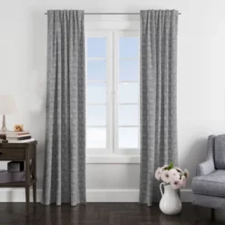 Bacati - Clouds In The City Grey Cityscape Cotton Printed Single Window Curtain Panel -Home Improvement Store GUEST 48028ba8 28b2 49d5 b1a1 36afd593a696