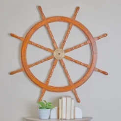 Wood Sail Boat Ship Wheel Wall Decor With Gold Hardware Brown - Olivia & May 13 Wood Sail Boat Ship Wheel Wall Decor With Gold Hardware Brown - Olivia & May -Home Improvement Store GUEST 4a2028be 2476 4b23 9b88 e11451cdb435