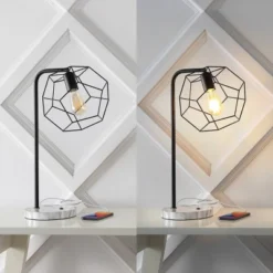 23.5" Penta Industrial Farmhouse Head-Adjustable Iron LED Task Lamp With USB Charging Port Black (Includes LED Light Bulb) - JONATHAN Y -Home Improvement Store GUEST 4a5f10de da35 4583 bb8b a87e5ad97a41