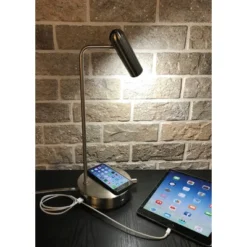 16.5" Wireless Charging Table Lamp (Includes LED Light Bulb) Silver - Adesso -Home Improvement Store GUEST 4a8b516c dd2b 4669 8391 c715b2bd21ad