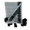 Saro Lifestyle Banded Border Tassel Throw, 50x60 Inches, Black -Home Improvement Store GUEST 4c79a64f 3183 45d4 96b6 0441d7941886