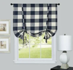 Kate Aurora Country Farmhouse Buffalo Plaid Gingham Single Tie Up Window Curtain Shades -Home Improvement Store GUEST 4d02cd87 6878 4821 88a5 564095c1862a