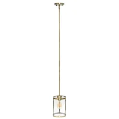 1-Light 9.25" Modern Farmhouse Adjustable Hanging Cylindrical Clear Glass Pendant Fixture With Metal Accent - Lalia Home -Home Improvement Store GUEST 4d0d5a1a fe84 435a a2ee 9819a7a90b32