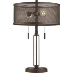 Franklin Iron Works Dayn Industrial Accent Table Lamps Set Of 2 23" High Bronze Metal LED Mesh Shade For Bedroom Living Room Bedside Nightstand Office -Home Improvement Store GUEST 4d5d066b c66e 4c43 911d 278ca7926ff1