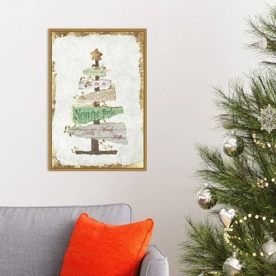 16" X 23" Golden Christmas Tree By PI Studio Framed Canvas Wall Art - Amanti Art 6 16" X 23" Golden Christmas Tree By PI Studio Framed Canvas Wall Art - Amanti Art - Image 4