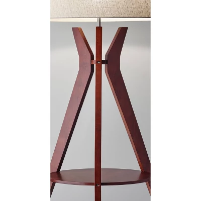 59.5" 3-way Bedford Shelf Floor Lamp Brown - Adesso 5 59.5" 3-way Bedford Shelf Floor Lamp Brown - Adesso - Image 3