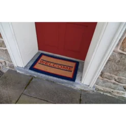 1'4" X 2'4" Welcome Indoor/Outdoor Coir Doormat Blue/Red/Brown - Entryways -Home Improvement Store GUEST 507b1681 203b 4ebd a4af 5cbe1a7312b6