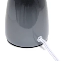 10.04" Traditional Ceramic Thimble Base Bedside Table Desk Lamp With Matching Fabric Shade Gray - Simple Designs -Home Improvement Store GUEST 507b9a8a d580 4bc4 9344 0f95ab730ea4