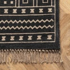5'x8' Gretel Geometric Motif Jute Tassel Area Rug Black - NuLOOM -Home Improvement Store GUEST 50cf329d fff2 4081 a8a6 78c6488d8a92