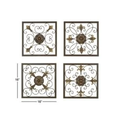 Metal Fleur De Lis Scrollwork And Wall Decor Set Of 4 Brown - Olivia & May -Home Improvement Store GUEST 511deee2 7142 4a8f aba7 3d2ad7e7baa6