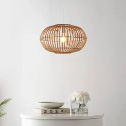 17.5" 1-Light Leo Farmhouse Coastal Rattan LED Pendant Brown - JONATHAN Y 34 17.5" 1-Light Leo Farmhouse Coastal Rattan LED Pendant Brown - JONATHAN Y -Home Improvement Store GUEST 5156bac7 7b70 4266 b6a2 8dc75013a210