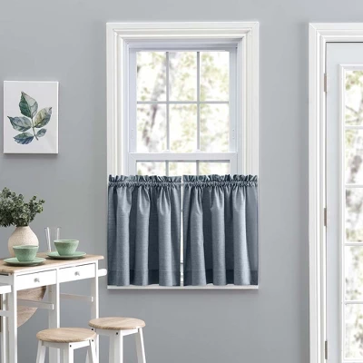 Ellis Lisa Solid Color Premium Poly Cotton Duck Fabric Tailored Tiers Dusty Blue 6 Ellis Lisa Solid Color Premium Poly Cotton Duck Fabric Tailored Tiers Dusty Blue - Image 4