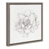 16" X 16" Pen And Ink Florals IV Framed Canvas Wall Art - Amanti Art