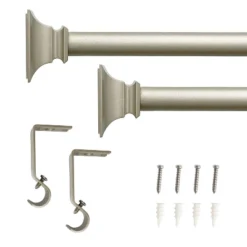 Lumi Home Furnishings Flat Square Curtain Rod - Silver -Home Improvement Store GUEST 54857a1f 7660 43a0 9c30 0d7729ac9733