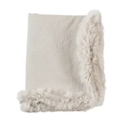 Saro Lifestyle Plush Lamb Fur Border Linen Throw Blanket -Home Improvement Store GUEST 554fd8e1 4906 40f2 b25e 1efee1158084