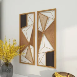 Modern Metal Abstract Wall Decor Set Of 2 Brown - CosmoLiving By Cosmopolitan -Home Improvement Store GUEST 56c597cf 57ef 44bd 9d1f 886b1fff678b