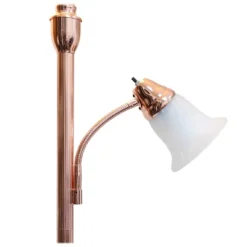 Torchiere Floor Lamp With Reading Light And Marble Glass Shade Rose Gold - Lalia Home -Home Improvement Store GUEST 58175f9e 5782 4436 8a15 2689ceafd6eb