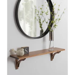 36" Corblynd Traditional Wood Wall Shelf Rustic Brown - Kate & Laurel All Things Decor -Home Improvement Store GUEST 5916a0ea c577 4fa6 876d 25dbe740f8b1