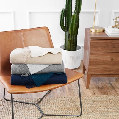 Cashmere Reversible Tassel Throw - Standard Textile Home 3 Cashmere Reversible Tassel Throw - Standard Textile Home