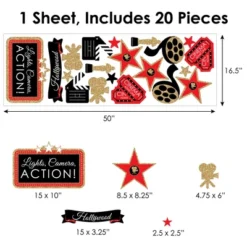 Big Dot Of Happiness Red Carpet Hollywood - Peel And Stick Movie Theater Decor Vinyl Wall Art Stickers - Wall Decals - Set Of 20 -Home Improvement Store GUEST 5a764d0d 6aa7 4745 949b b717dc438c02
