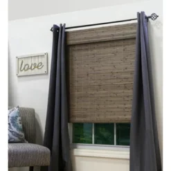 Radiance Brooklyn 46-in Cordless Driftwood Bamboo Roman Shade