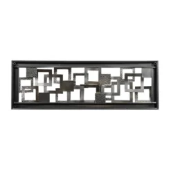 Metal Geometric Square Ribbon Wall Decor With Black Frame Gold - Olivia & May -Home Improvement Store GUEST 5b970d10 5b94 4145 bd78 628f4886dbc5