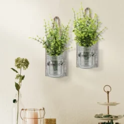 Set Of 2 3.3" X 5.5" Rustic Wooden Mason Jar Wall Sconce Set Worn White/Brown - Stonebriar Collection 7 Set Of 2 3.3" X 5.5" Rustic Wooden Mason Jar Wall Sconce Set Worn White/Brown - Stonebriar Collection -Home Improvement Store GUEST 5f0db9a0 9acb 4424 b0ed dee4d0f6dde9