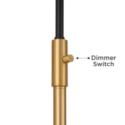 Possini Euro Design Tarrah Mid Century Modern 63" Tall Chairside Arc Floor Lamp Gold Black Metal Clear Glass Shade For Living Room House -Home Improvement Store GUEST 5fdd3f6a 2906 4028 af93 13a02082d8a8