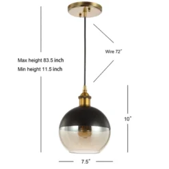 7.5" Metal Adjustable Nixon Drop Globe Pendant (Includes Energy Efficient Light Bulb) Brass - JONATHAN Y -Home Improvement Store GUEST 5ffd2267 59c8 4fa1 9949 787c69a6bbf9