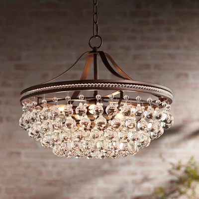 Vienna Full Spectrum Wohlfurst Bronze Pendant Chandelier 20 1/4" Wide Clear Crystal 5-Light Fixture For Dining Room House Foyer Kitchen Island Bedroom 3 Vienna Full Spectrum Wohlfurst Bronze Pendant Chandelier 20 1/4" Wide Clear Crystal 5-Light Fixture For Dining Room House Foyer Kitchen Island Bedroom