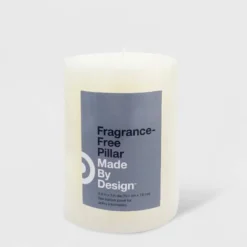 Unscented Pillar Candle Cream - Made By Design