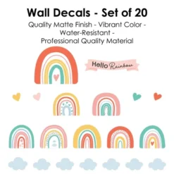 Big Dot Of Happiness Hello Rainbow - Peel And Stick Nursery And Kids Room Vinyl Wall Art Stickers - Wall Decals - Set Of 20 -Home Improvement Store GUEST 664f69f4 5a1c 4cdb 81c9 98c2d091652b