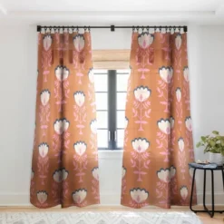 Schatzi Brown Norr Flower Orange Single Panel Sheer Window Curtain - Deny Designs -Home Improvement Store GUEST 6768cd86 bd97 46ca a6e4 25e2359912e3