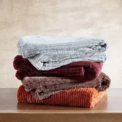 Eddie Bauer Ribbed Super Soft Textured Solid Brown 50" X 60" Throw Blanket -Home Improvement Store GUEST 67f5b817 f4c1 4856 a48d 55c496d193cb