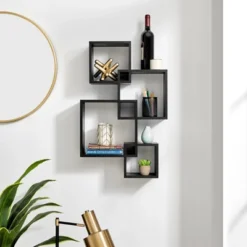 28.35" X 18" Blocchetto Intersecting Cubes Wall Shelf Unit - Danya B. -Home Improvement Store GUEST 6871ffd4 d8f8 4127 9e7d e2edcb7004ba