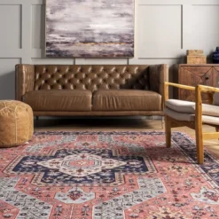 NuLOOM Amber Machine Washable Floral Aztec Area Rug -Home Improvement Store GUEST 692a1a7e 4520 4e40 ba6f 3047a10f4c22