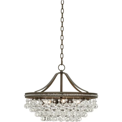 Vienna Full Spectrum Wohlfurst Bronze Pendant Chandelier 20 1/4" Wide Clear Crystal 5-Light Fixture For Dining Room House Foyer Kitchen Island Bedroom 6 Vienna Full Spectrum Wohlfurst Bronze Pendant Chandelier 20 1/4" Wide Clear Crystal 5-Light Fixture For Dining Room House Foyer Kitchen Island Bedroom - Image 4