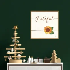 16" X 16" Grateful Fall Sunflower By Veronique Charron Framed Canvas Wall Art - Amanti Art -Home Improvement Store GUEST 6aeb690b 1f9b 445f a89f b8736da8ae54