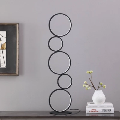 38.5" Else Nordic 5-Ring Shaped Metal Table Lamp (Includes LED Light Bulb) Black - Ore International 5 38.5" Else Nordic 5-Ring Shaped Metal Table Lamp (Includes LED Light Bulb) Black - Ore International - Image 3